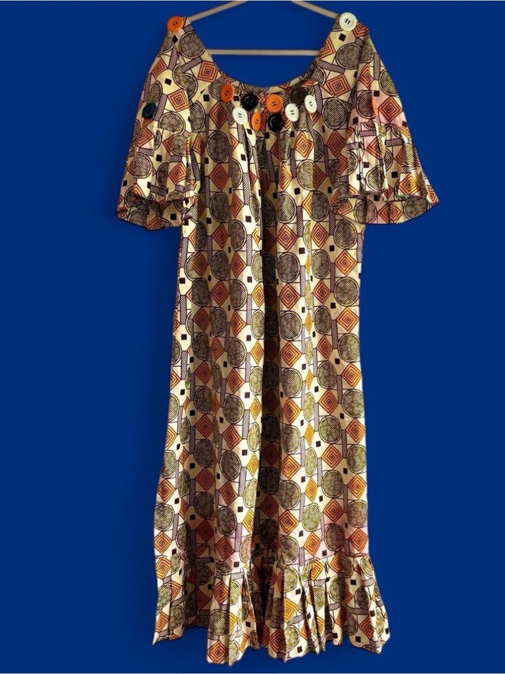 Handmade geometric colorful maxi
